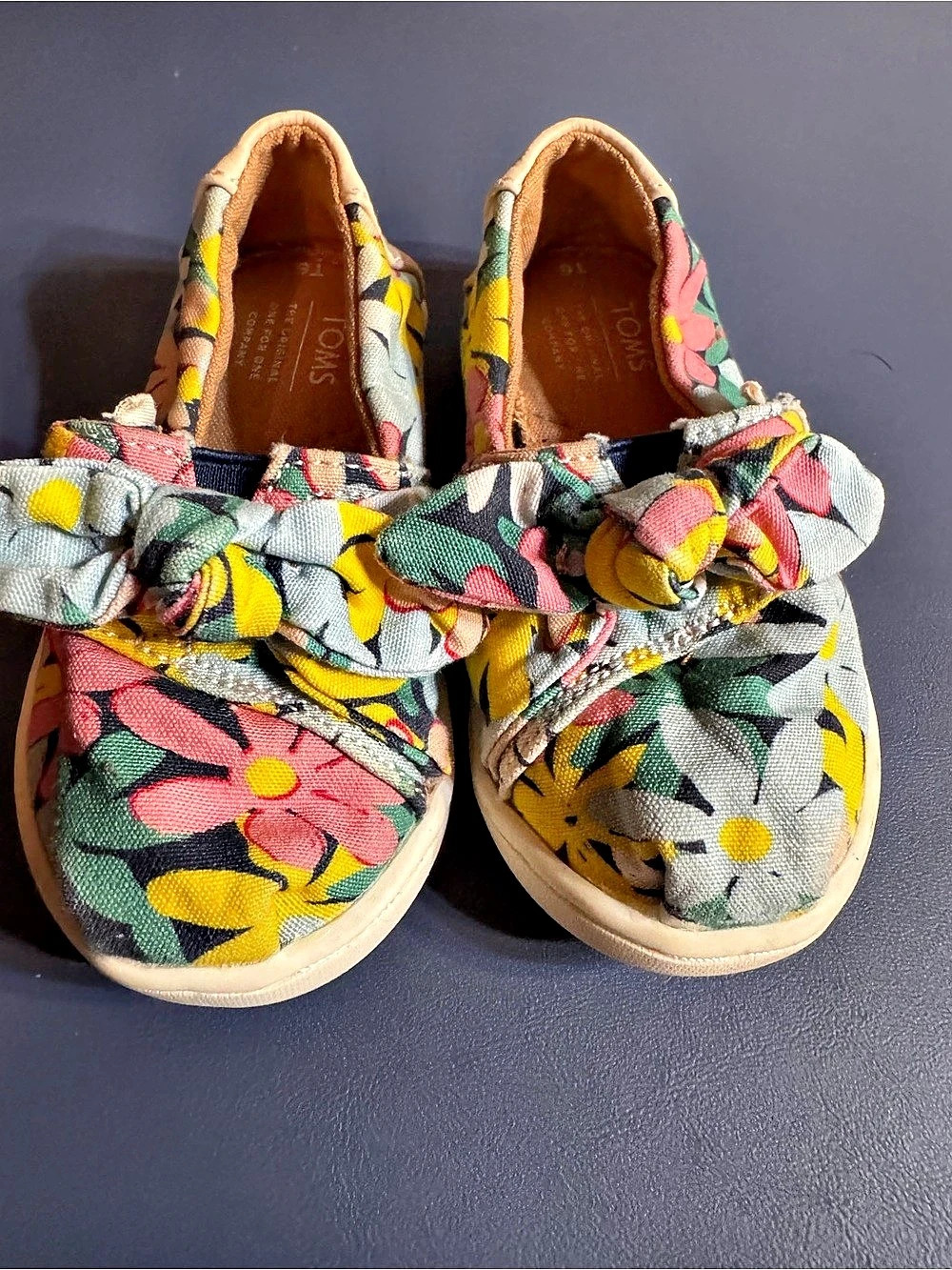 TOMS Floral Bow Sneakers in Multi-Color